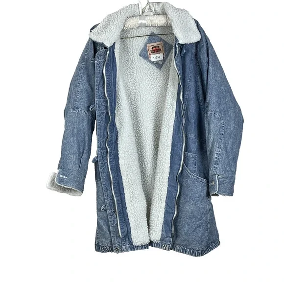 Original Blue Greek Jean Cotton Winter Coat Men's Size 2X Medium Wash - Picture 3 of 13